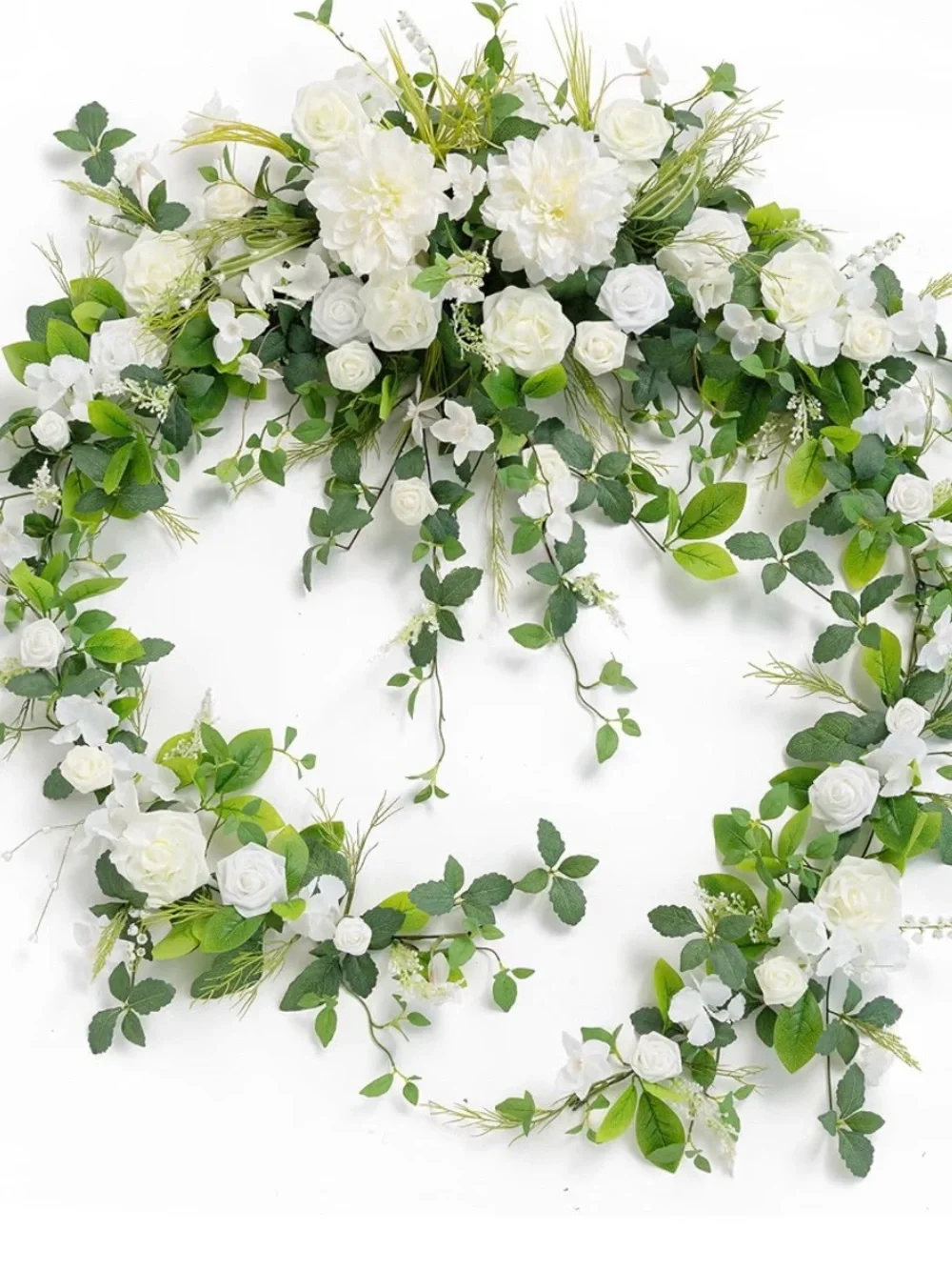 Ling's Moment Dusty Blue Artificial Flower Garland Wedding Arch 6 FT